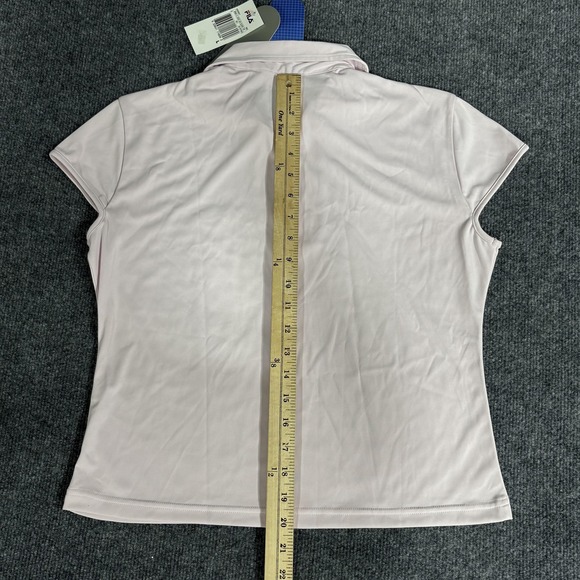 Fila Lecco Cap Sleeve Top Womens Large Light Pink Performance Polo Shirt Tennis - Picture 13 of 14